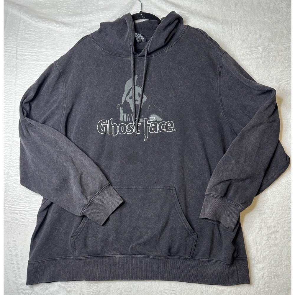 Bioworld Ghostface Hoodie Mens 2XL Black Graphic Scream Pullover Sweatshirt